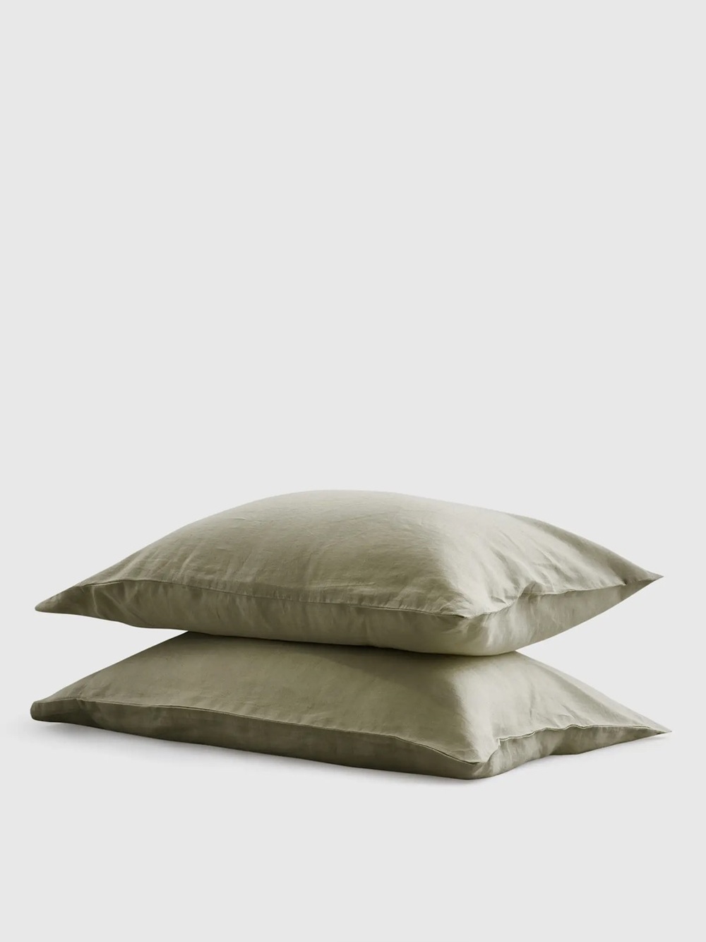 Quince European Linen Cal King Pillowcases in Willowleaf